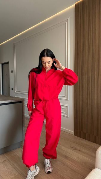 Спортивний костюм oversize з жатої плащівки 373 фото